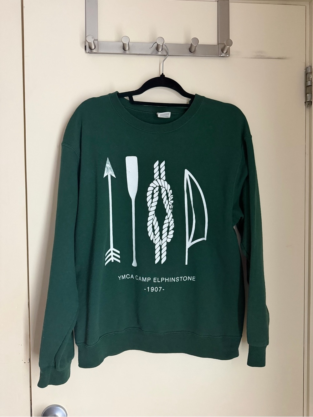 Jerzees Forest Green Crewneck with White Nautical Icons